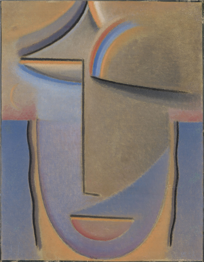 Alexej von Jawlensky, Abstrakter Kopf: Abend, 1927, Öl und Kohle auf leinenstrukturiertem Malkarton, 43 x 33.5 cm © Kunstmuseum Basel, Stiftung Im Obersteg, Depositum im Kunstmuseum Basel, Foto: Martin P. Bühler