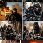 Vorschaubild (KI-Bilder in der Bilddatenbank Adobe Stock: Schlagworte wie "Gaza" oder "Hamas-Krieger" zeigen KI-Bilder, die gleichrangig mit echtem Fotomaterial angeboten werden)